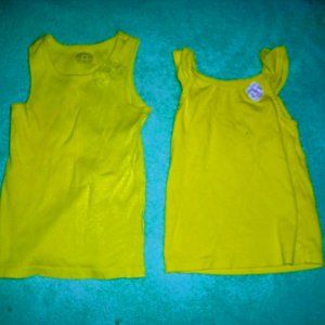 2 green tank tops